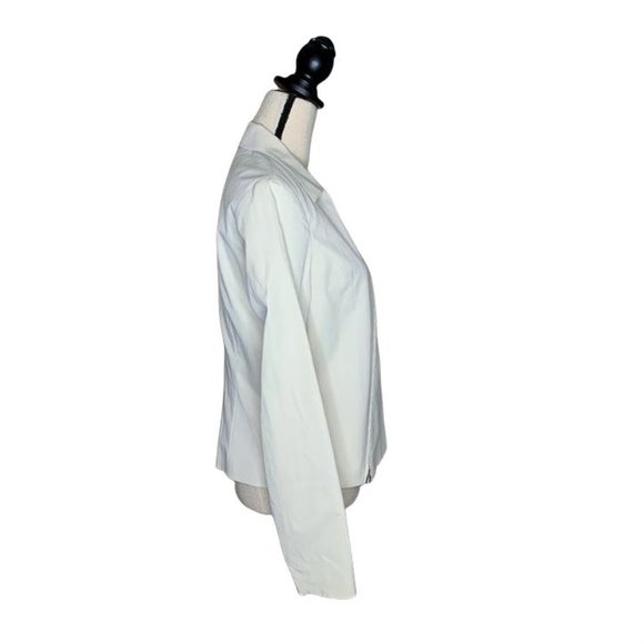 Halogen Ivory Asymmetrical Zip Long Sleeve Jacket Women's Size Medium M - Picture 4 of 8